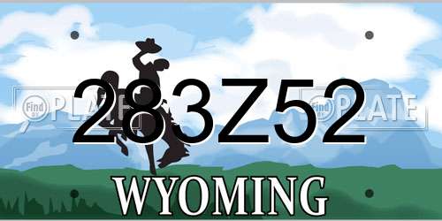 283Z52 Wyoming License Plate