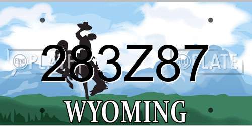283Z87 Wyoming License Plate