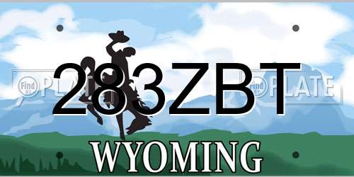 283ZBT Wyoming License Plate