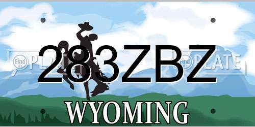 283ZBZ Wyoming License Plate