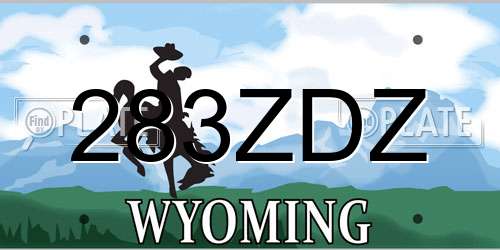 283ZDZ Wyoming License Plate