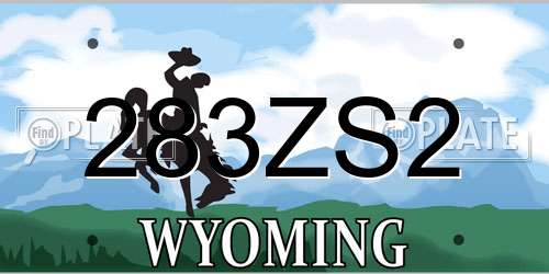 283ZS2 Wyoming License Plate