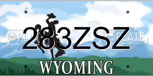 283ZSZ Wyoming License Plate