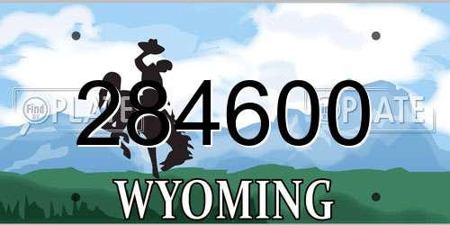 284600 Wyoming License Plate