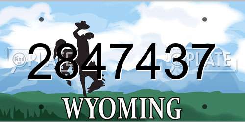 2847437 Wyoming License Plate