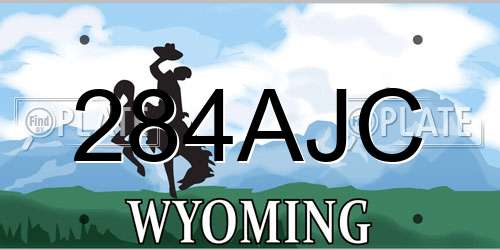 284AJC Wyoming License Plate