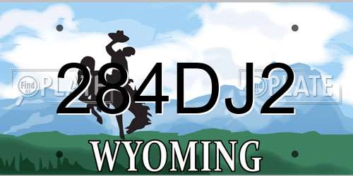 284DJ2 Wyoming License Plate