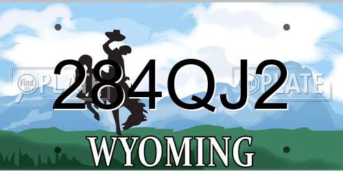 284QJ2 Wyoming License Plate