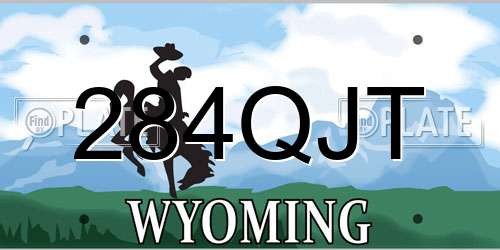 284QJT Wyoming License Plate