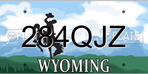 284QJZ Wyoming License Plate