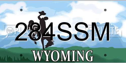 284SSM Wyoming License Plate