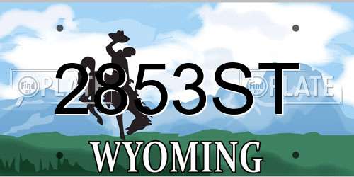 2853ST Wyoming License Plate