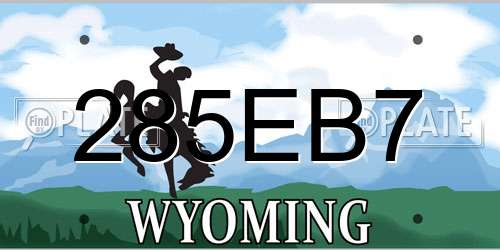 285EB7 Wyoming License Plate