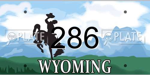 286 Wyoming License Plate