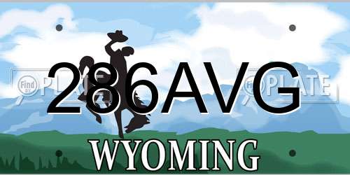 286AVG Wyoming License Plate