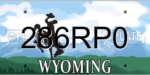 286RP0 Wyoming License Plate