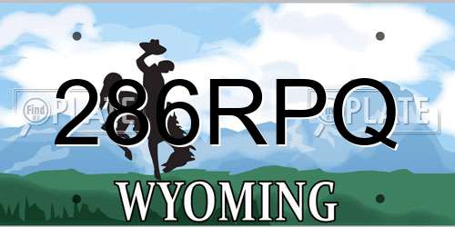 286RPQ Wyoming License Plate
