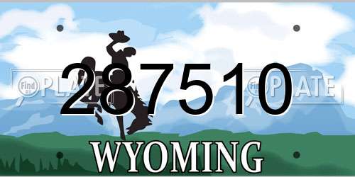 287510 Wyoming License Plate