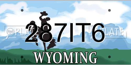 287IT6 Wyoming License Plate