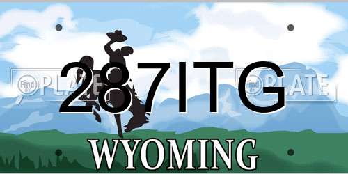 287ITG Wyoming License Plate