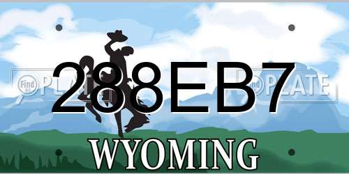 288EB7 Wyoming License Plate