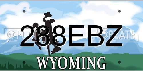 288EBZ Wyoming License Plate