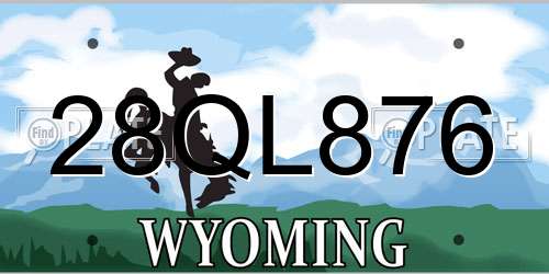 28QL876 Wyoming License Plate