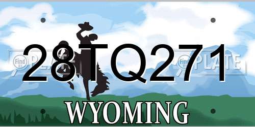 28TQ271 Wyoming License Plate