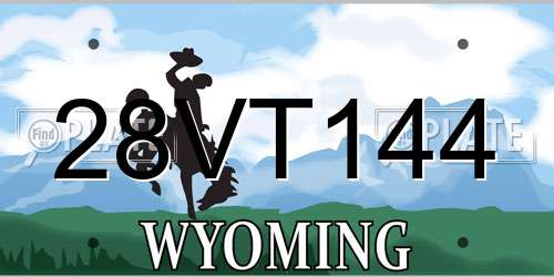 28VT144 Wyoming License Plate