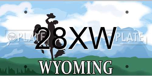 28XW Wyoming License Plate