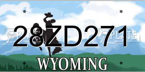 28ZD271 Wyoming License Plate