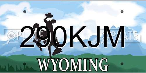 290KJM Wyoming License Plate