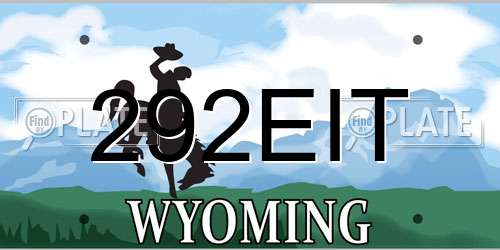 292EIT Wyoming License Plate