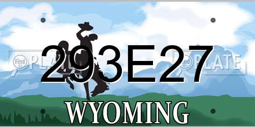 293E27 Wyoming License Plate