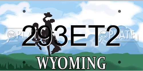 293ET2 Wyoming License Plate