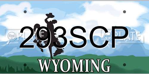 293SCP Wyoming License Plate