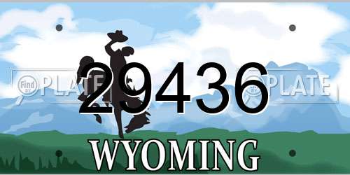 29436 Wyoming License Plate