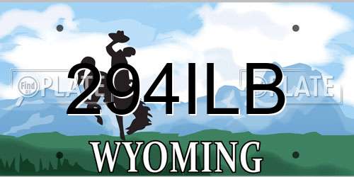 294ILB Wyoming License Plate