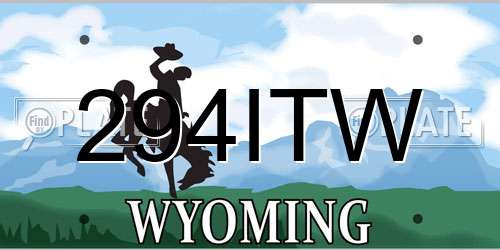294ITW Wyoming License Plate