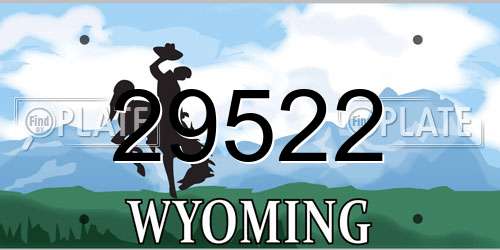 29522 Wyoming License Plate