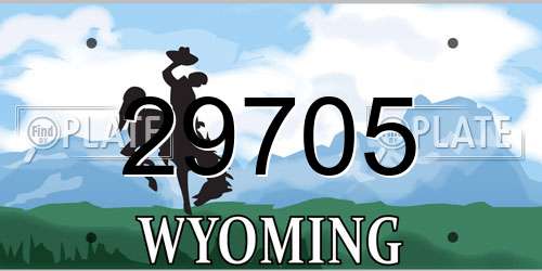 29705 Wyoming License Plate