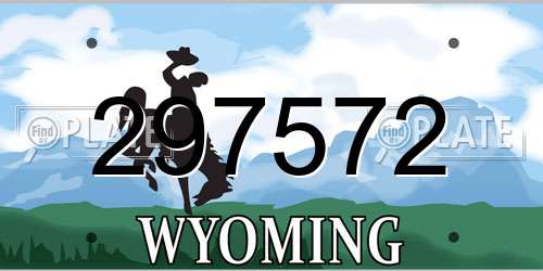 297572 Wyoming License Plate