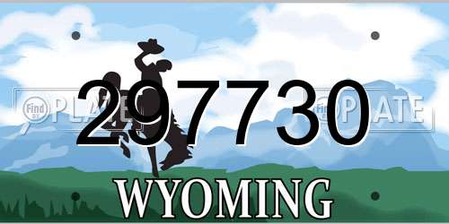 297730 Wyoming License Plate