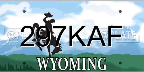 297KAF Wyoming License Plate