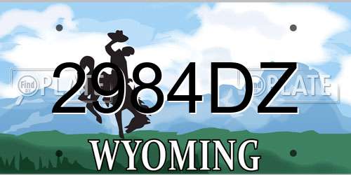 2984DZ Wyoming License Plate