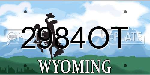2984OT Wyoming License Plate