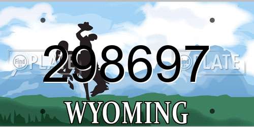 298697 Wyoming License Plate