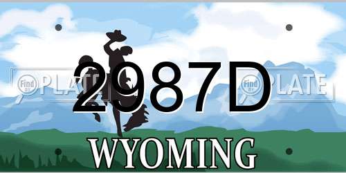 2987D Wyoming License Plate