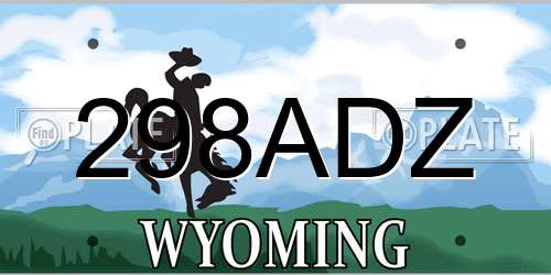 298ADZ Wyoming License Plate