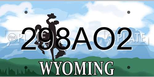 298AO2 Wyoming License Plate